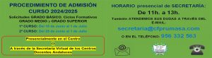 Procedimiento Admisión Curso Escolar 2024-2025